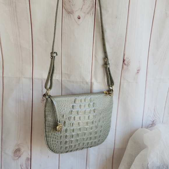 Brahmin Green Crocodile Embossed Women's Bag - Picture 7 of 8